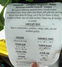 information on plant labels